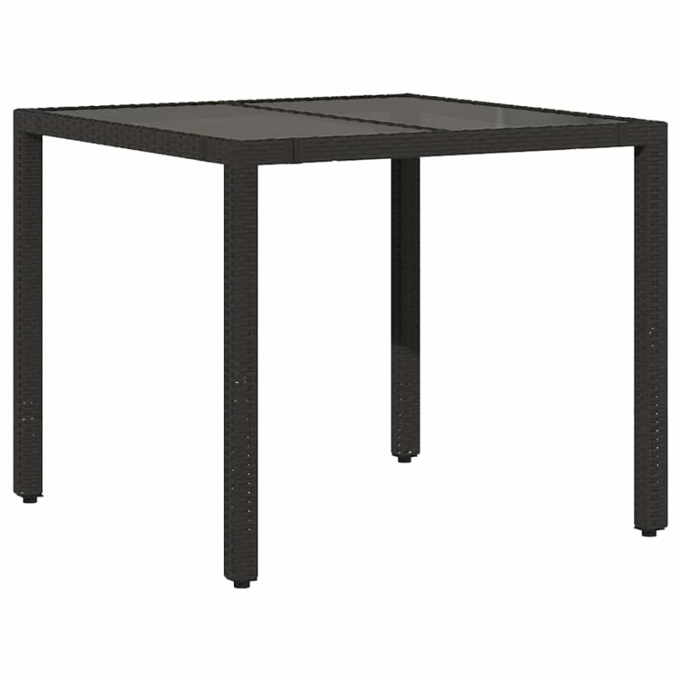 Set bistro de grădină cu perne, 5 piese, negru, poliratan - 3 | YEO