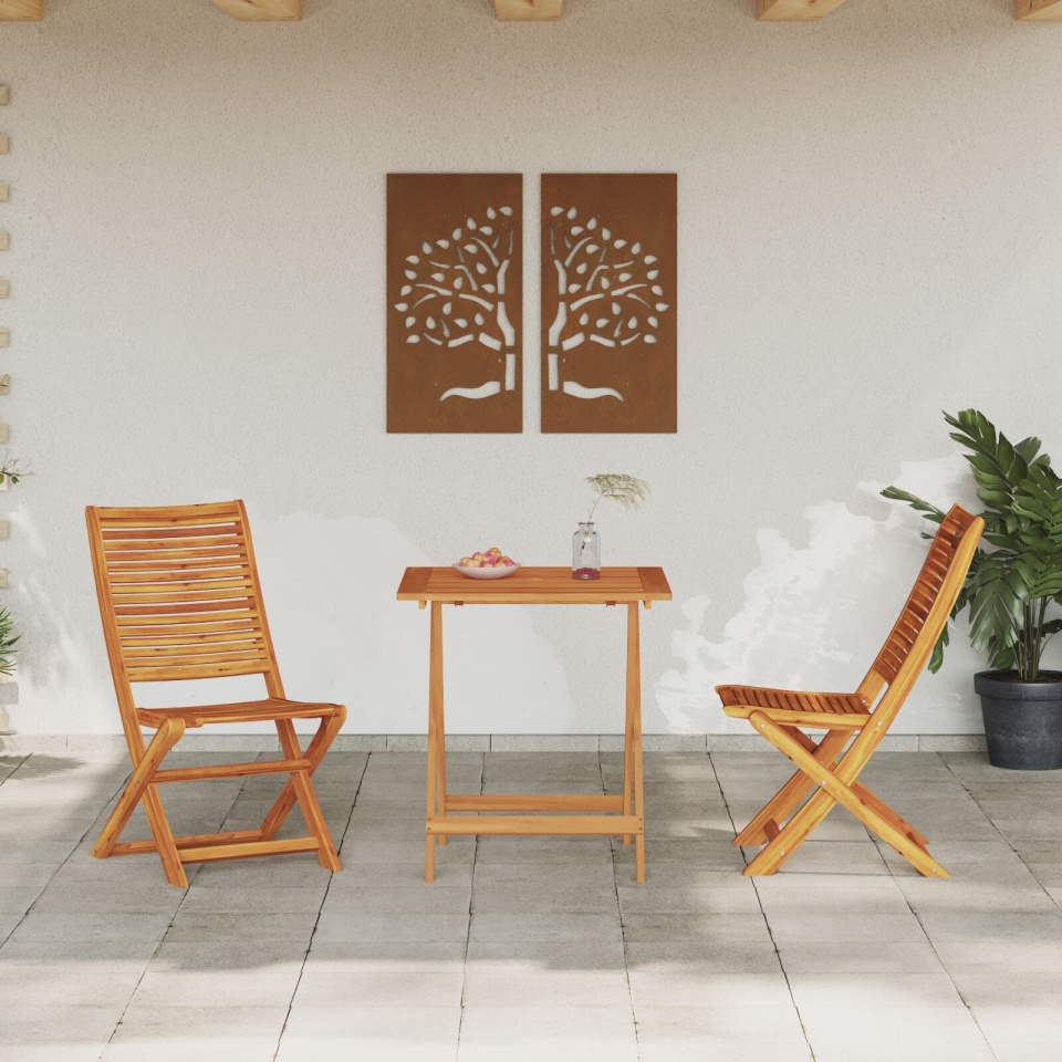 Set bistro pliabil 3 piese din lemn masiv de acacia - 3 | YEO