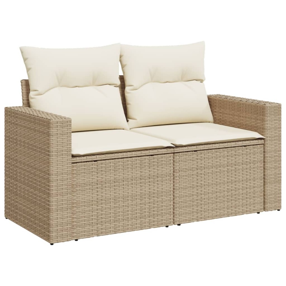 Set canapele de grădină, 13 piese, cu perne, bej, poliratan - 2 | YEO