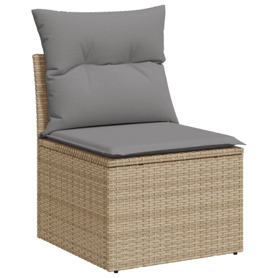Set canapele de grădină cu perne, 10 piese, bej, poliratan - 3 | YEO