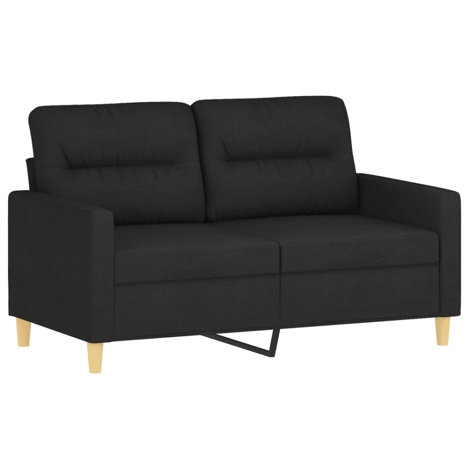 Set de canapele cu perne, 2 piese, negru, textil - 2 | YEO