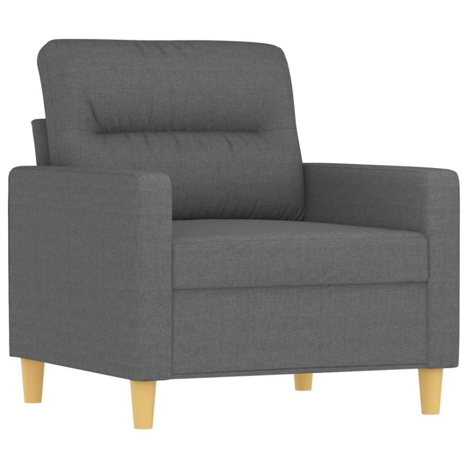 Set de canapele cu perne, 4 piese, gri închis, textil - 2 | YEO