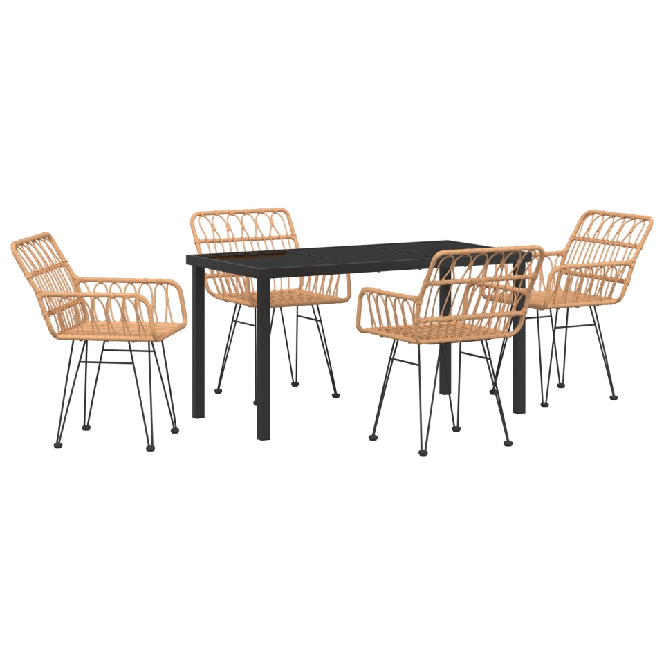 Set de dining de grădină 5 piese Rattan Poly Brown - 1 | YEO
