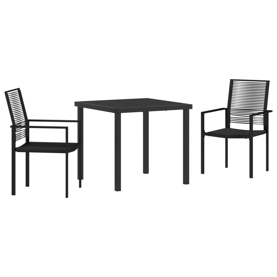Set de dining pentru grădină 3 piese Negru Ratan PVC - 1 | YEO