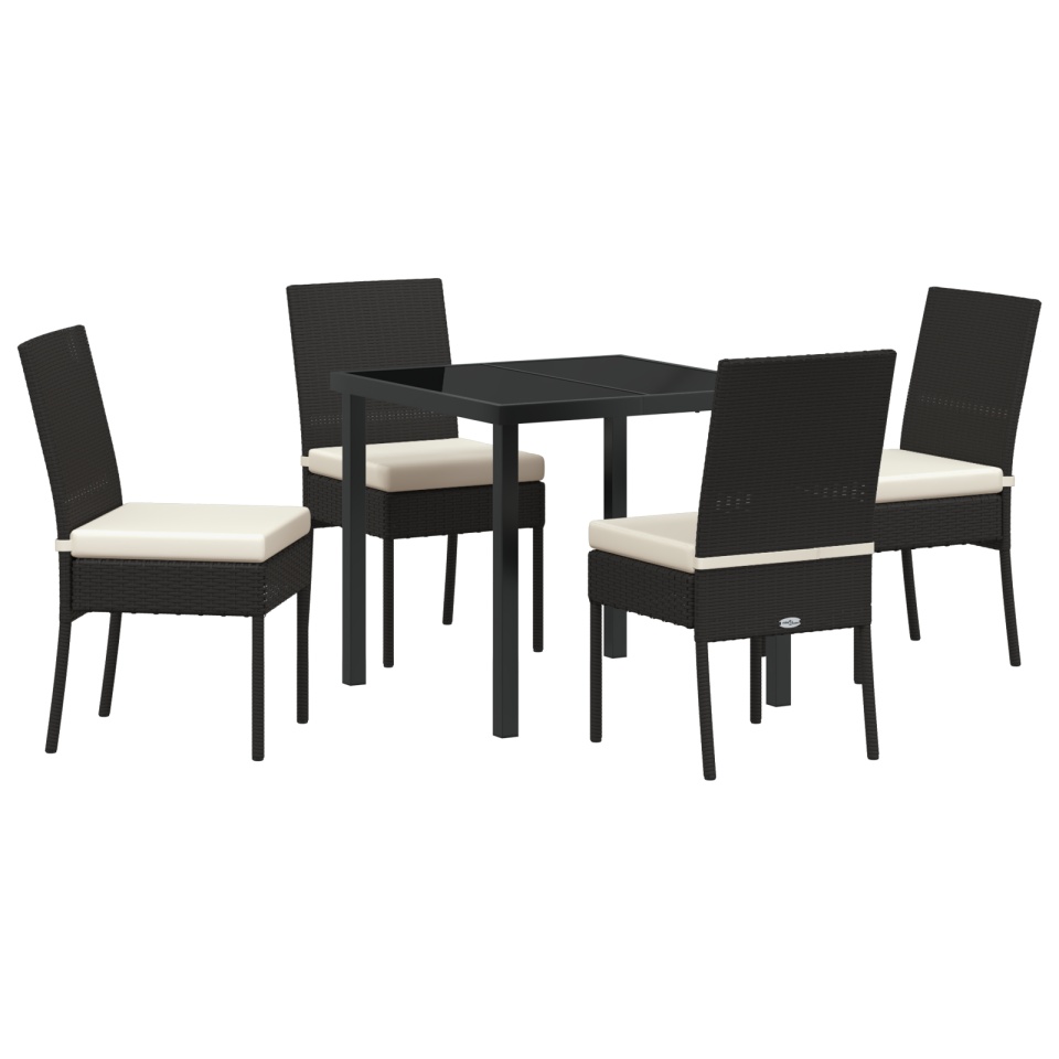 Set de Dining pentru Grădină 5 Piese Negru Poliratan - 1 | YEO