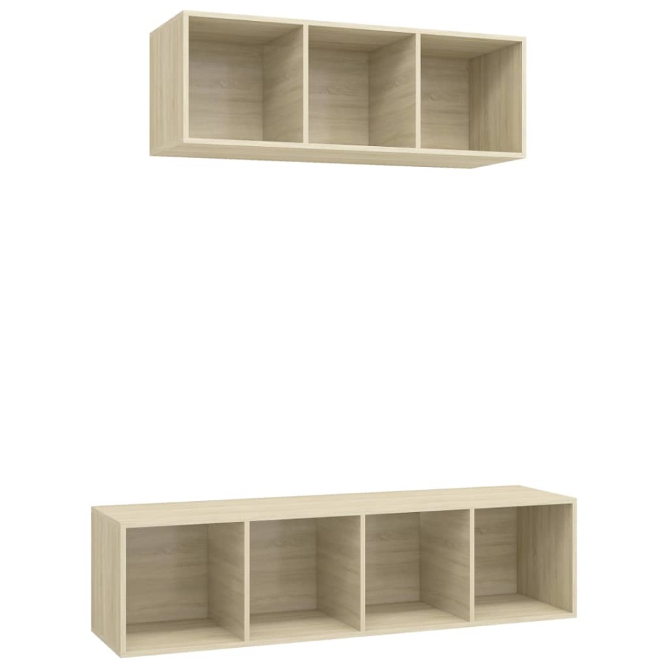 Set de dulapuri TV, 2 piese, stejar sonoma, lemn prelucrat - 1 | YEO