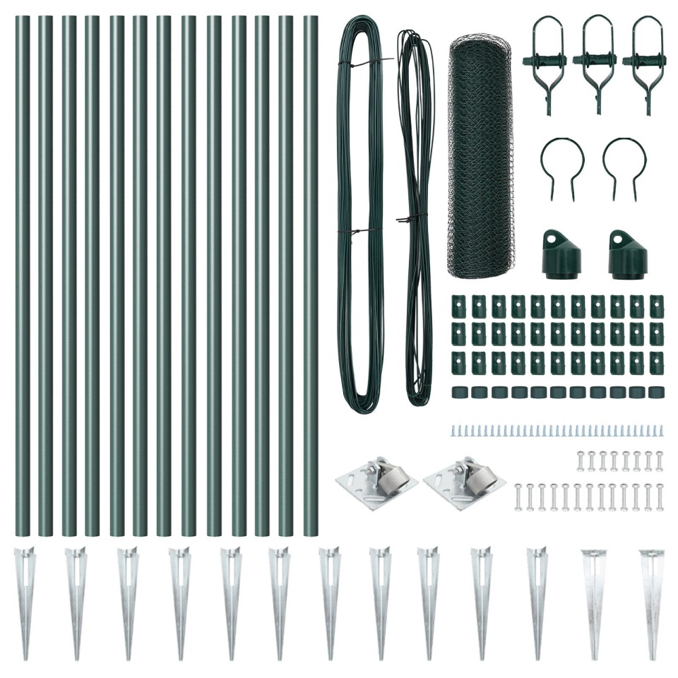 Set de Gard Set de 2 Verde pădure Metal acoperit cu plastic - 2 | YEO