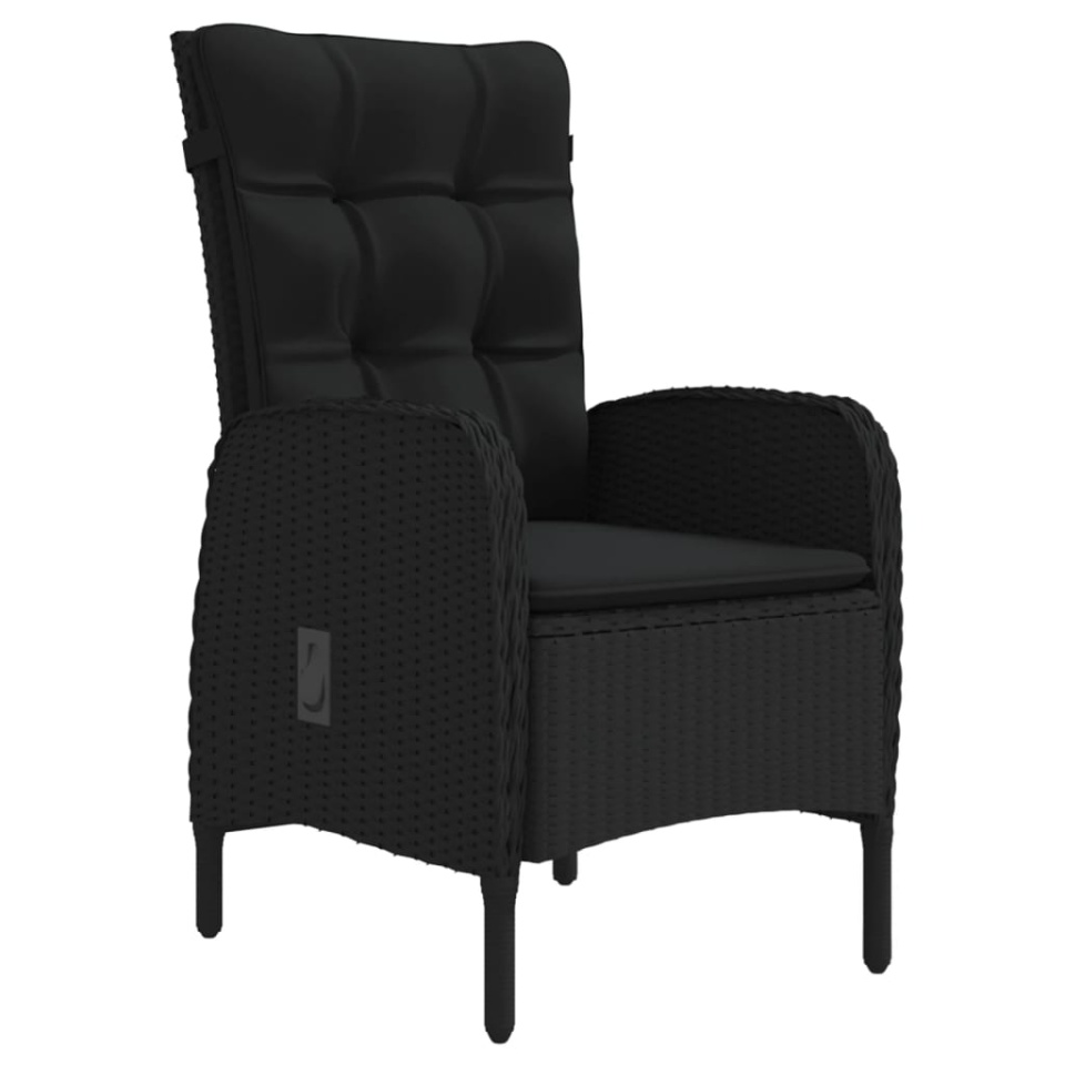Set de masă pentru grădină, 7 piese, cu perne, negru - 2 | YEO