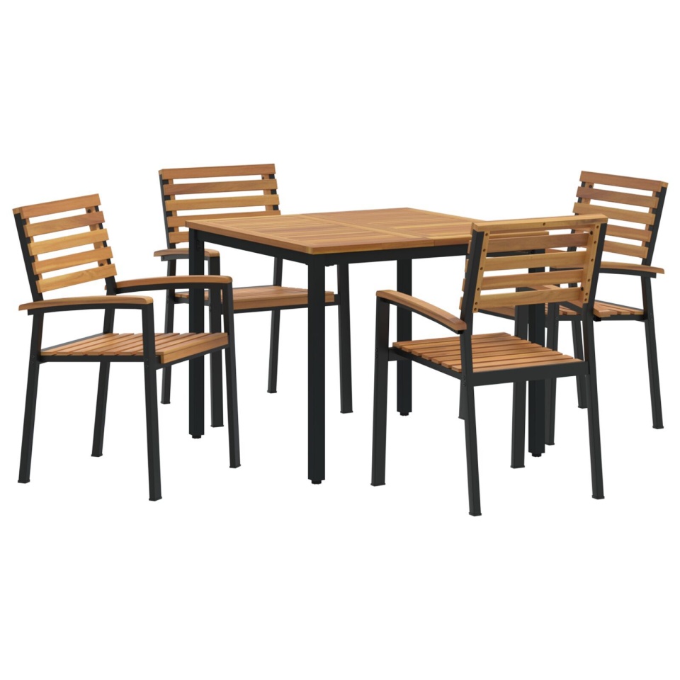 Set de mese pentru grădină din lemn solid de acacia și metal - 1 | YEO
