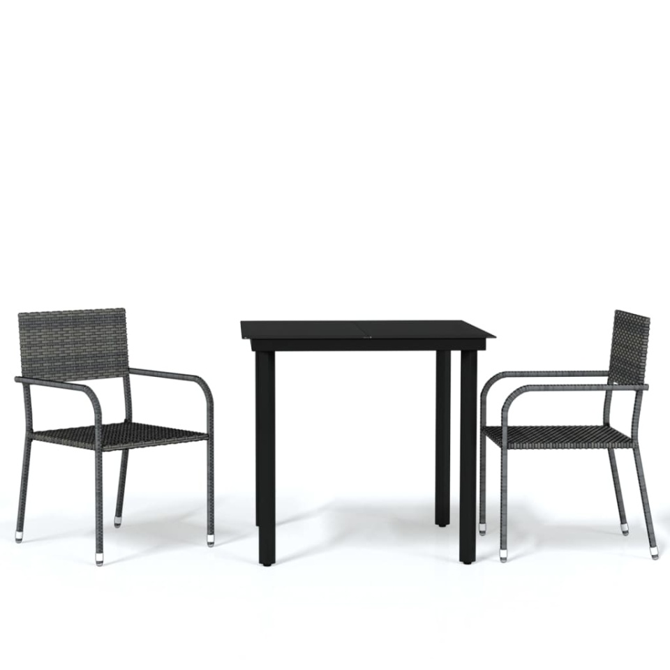 Set de mobilier pentru grădină, 3 piese, gri - 1 | YEO