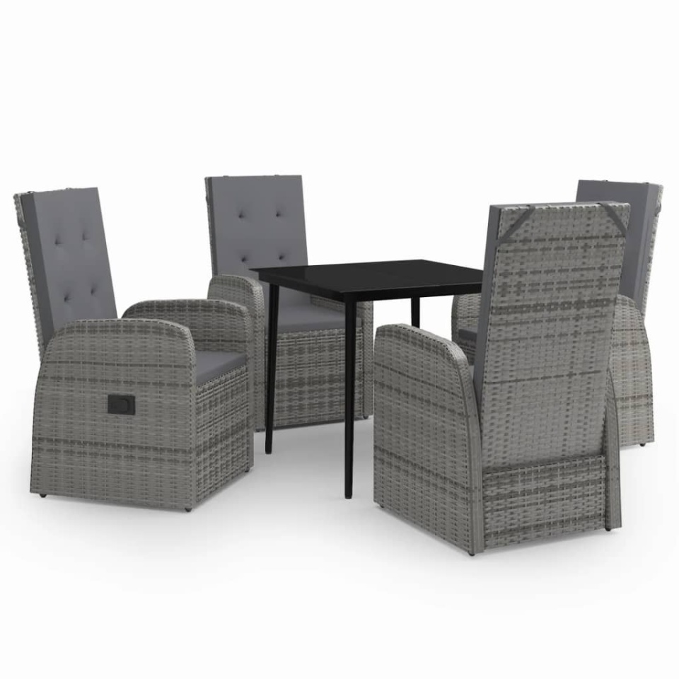 Set de mobilier pentru grădină, cu perne, 5 piese, gri - 1 | YEO