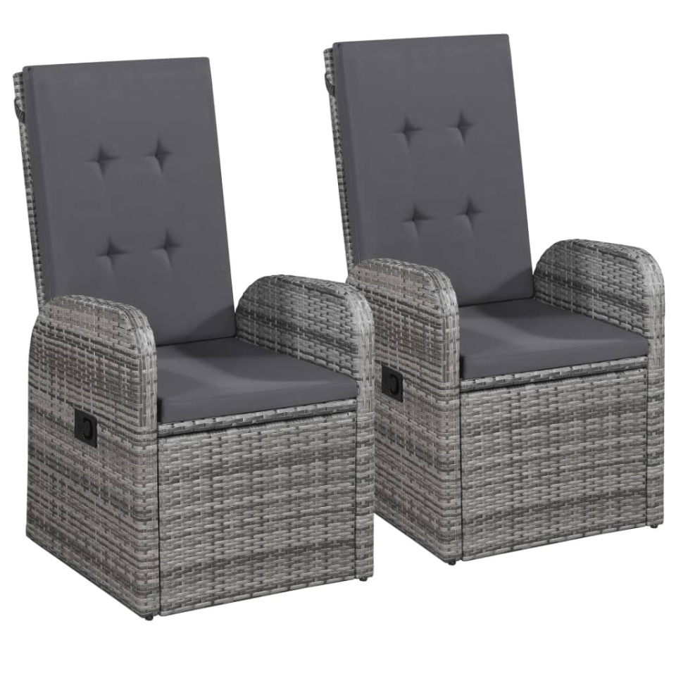 Set de mobilier pentru grădină, cu perne, 9 piese, gri - 2 | YEO