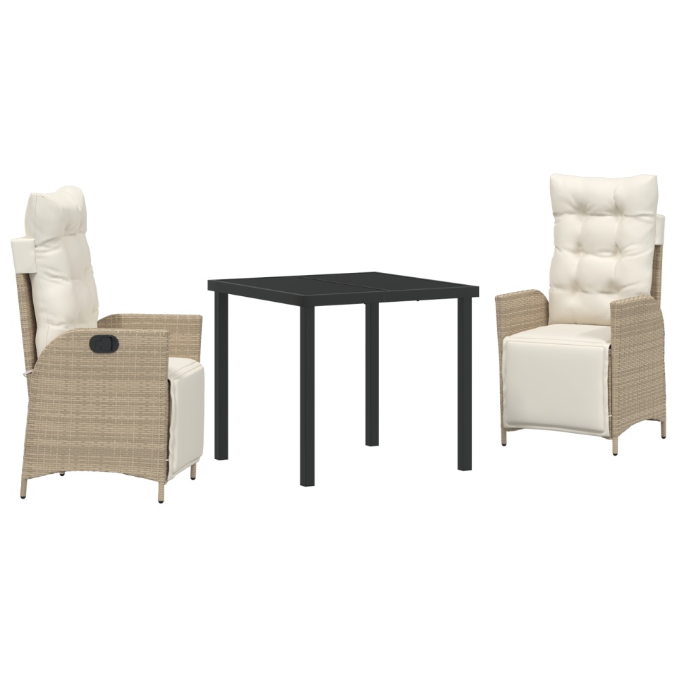 Set de Mobilier pentru Grădină din 3 Piese Bej Ratan Polimeric - 1 | YEO