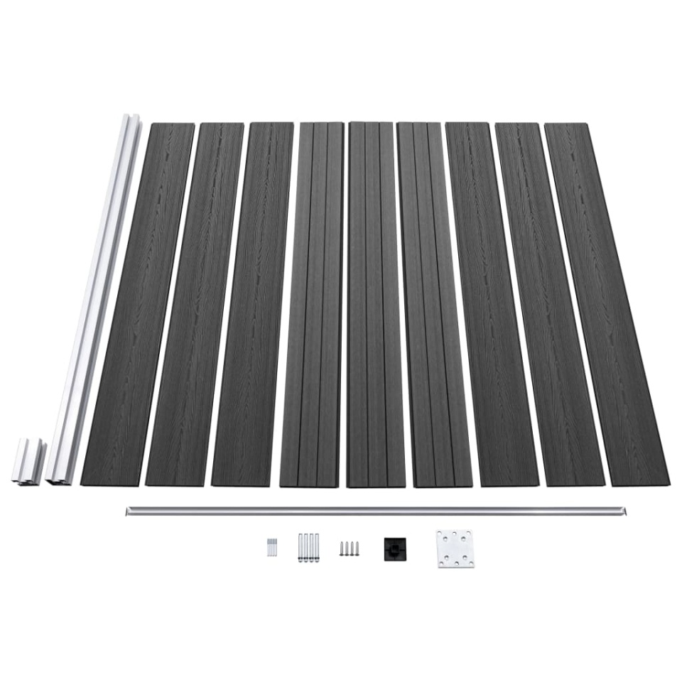 Set de panouri de gard ,WPC , 872x186 cm, negru - 4 | YEO