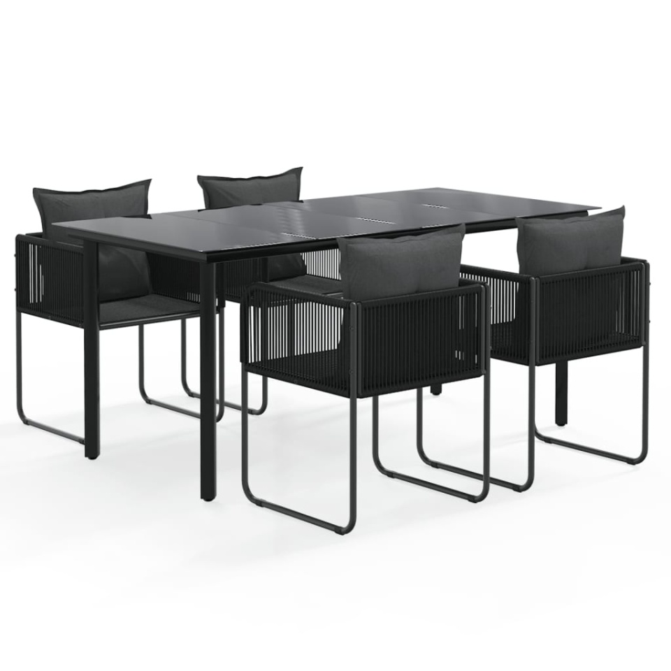 Set de servit masa pentru grădină, 5 piese, negru - 1 | YEO