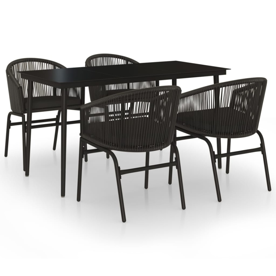 Set de servit masa pentru grădină, 5 piese, negru - 1 | YEO