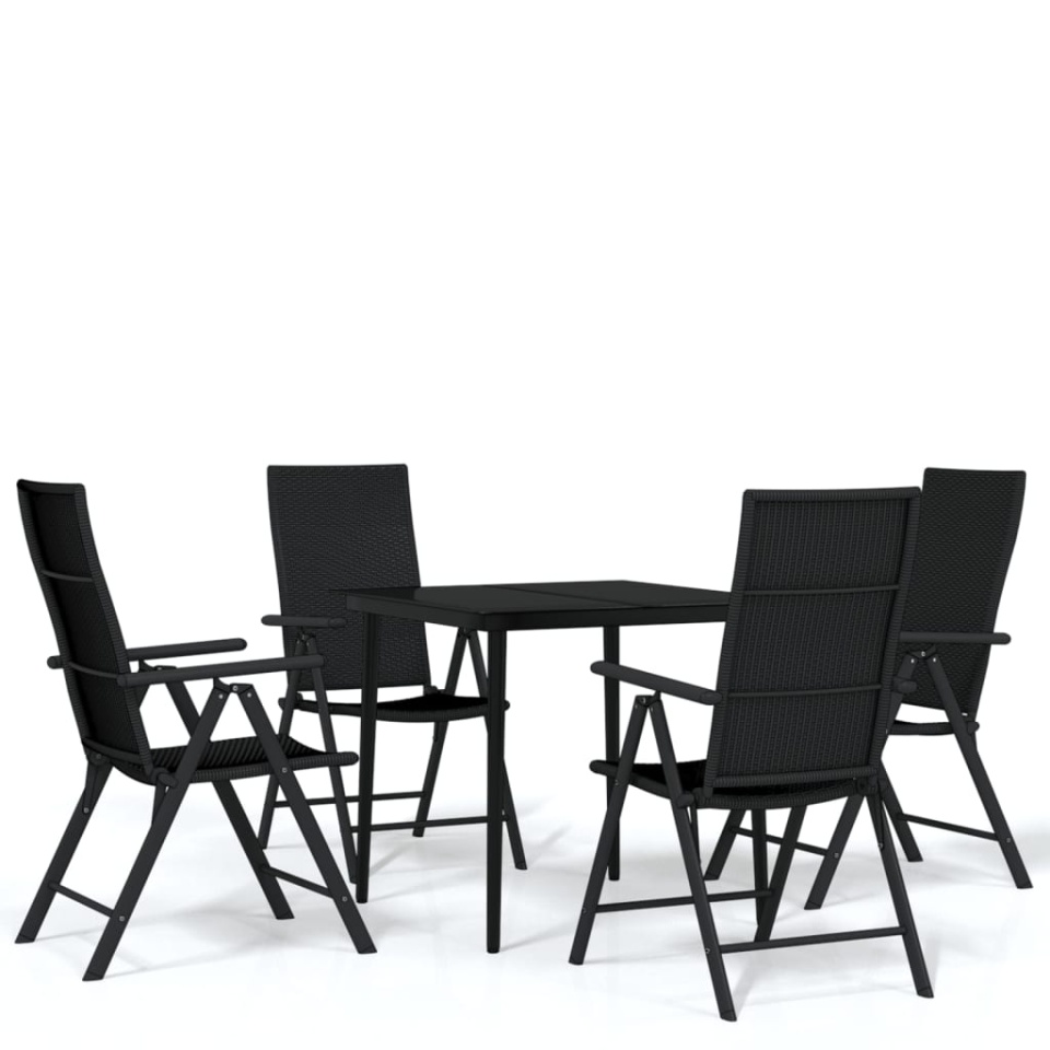 Set de servit masa pentru grădină, 5 piese, negru - 1 | YEO