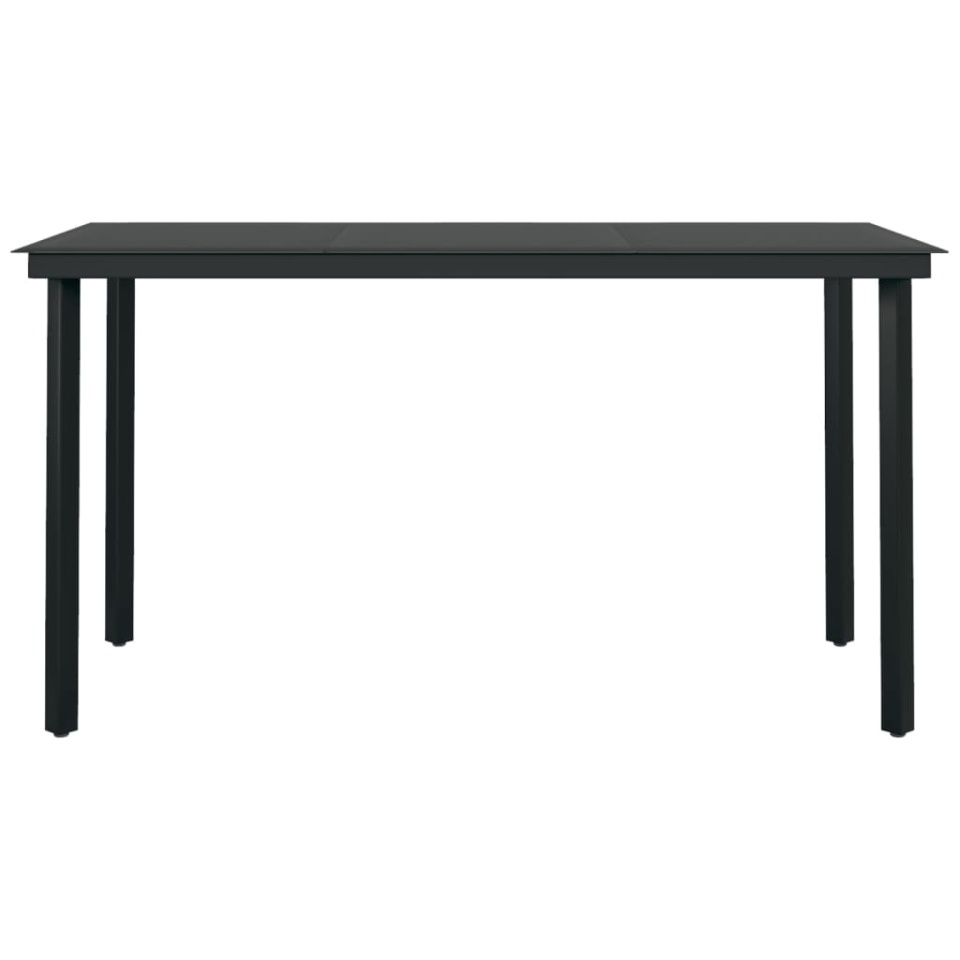 Set de servit masa pentru grădină, 7 piese, negru - 3 | YEO