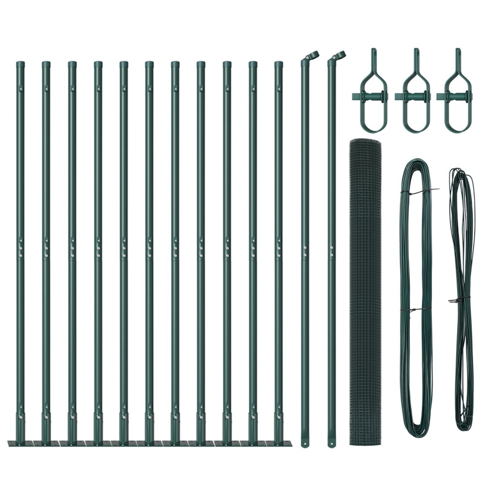 Set de stâlpi de gard din oțel Set de 2 Verde - 1 | YEO