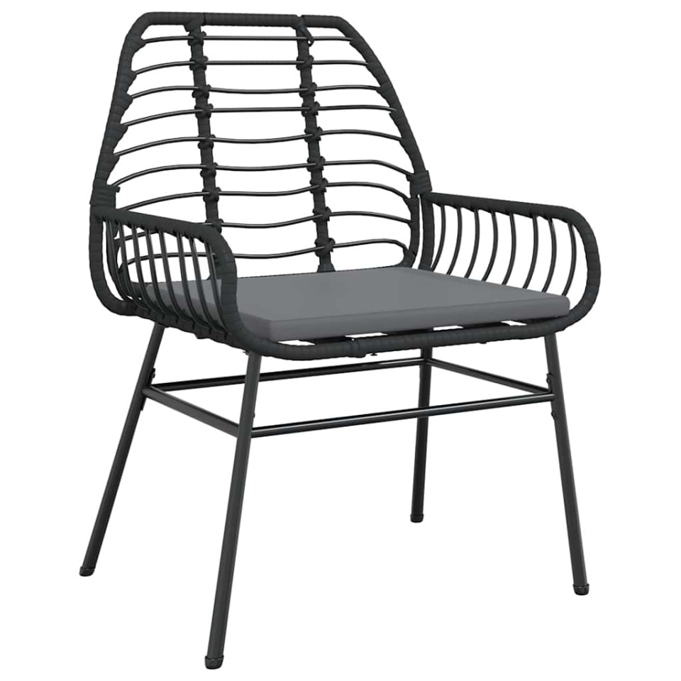 Set de sufragerie de grădină 5 piese neagră Sticlă Poly Rattan - 3 | YEO