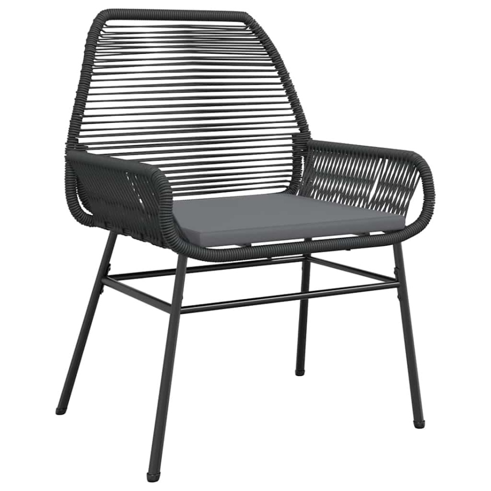 Set de sufragerie de grădină 5 piese neagră Sticlă Poly Rattan - 3 | YEO