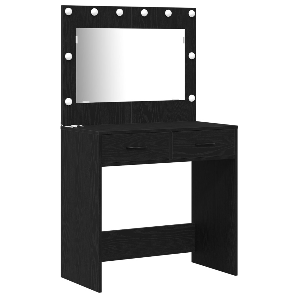 Set de toaletă 2 bucăți cu LED Negru din lemn prelucrat - 3 | YEO