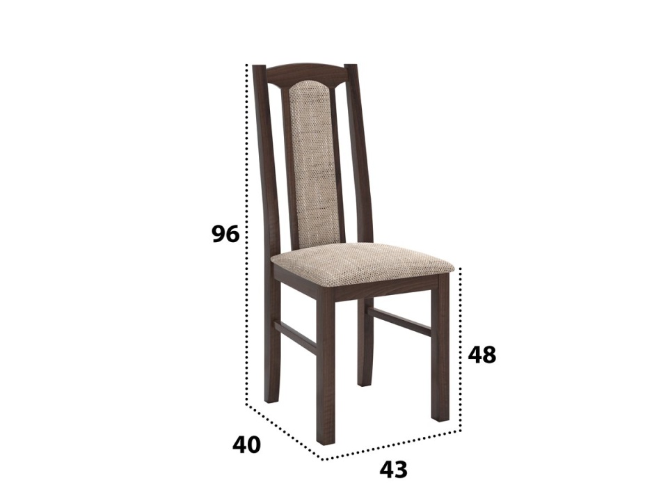 Set masa extensibila jork 250-300x100 cm, lemn masiv nuc, cu 12 scaune tapitate stofa maro, s-37 O2 - 3 | YEO