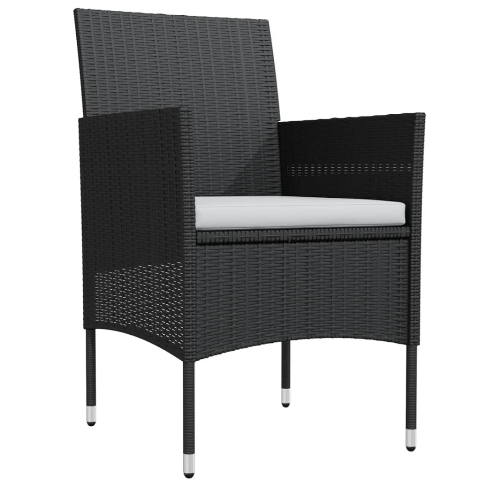 Set masă pentru grădină, 5 piese, cu perne, negru - 2 | YEO