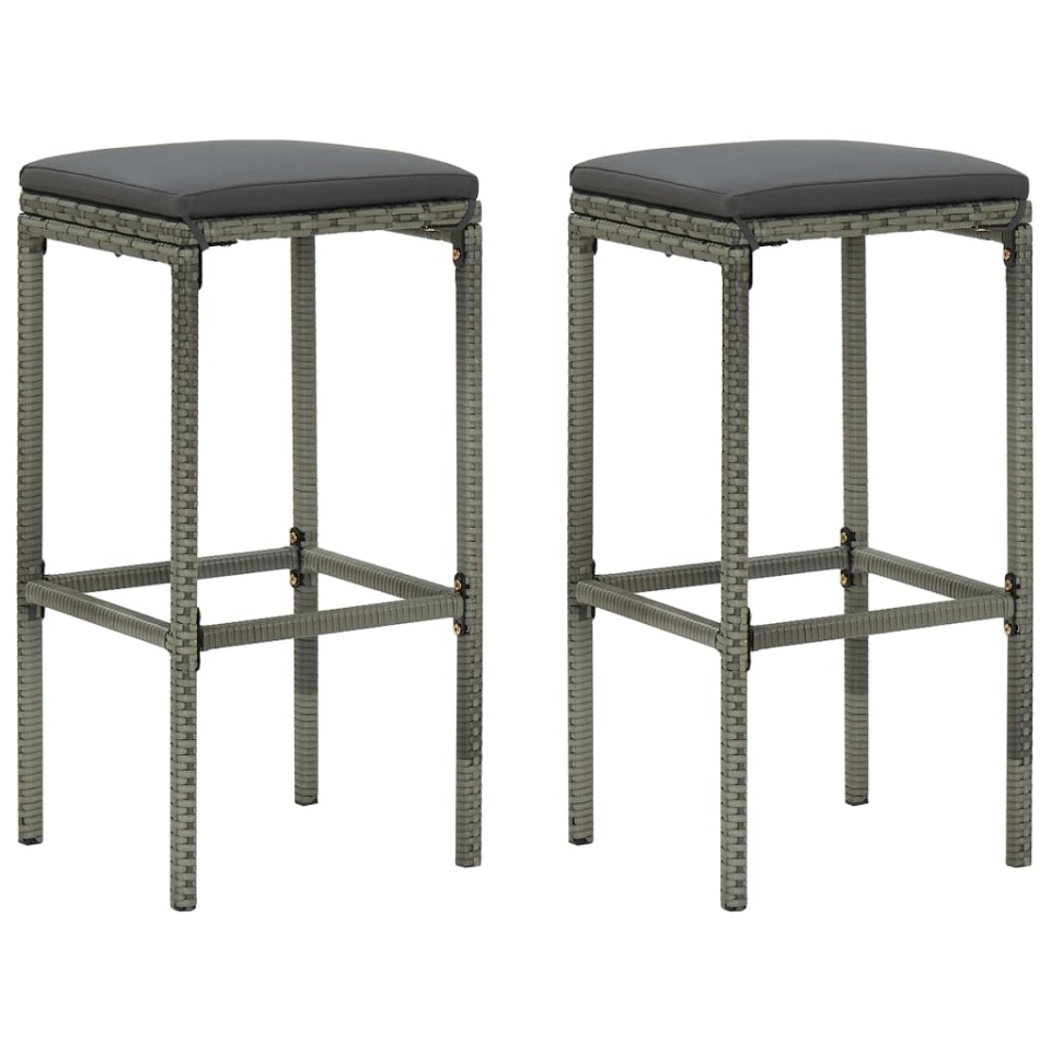 Set mobilier bar de grădină cu perne, 3 piese, gri - 2 | YEO