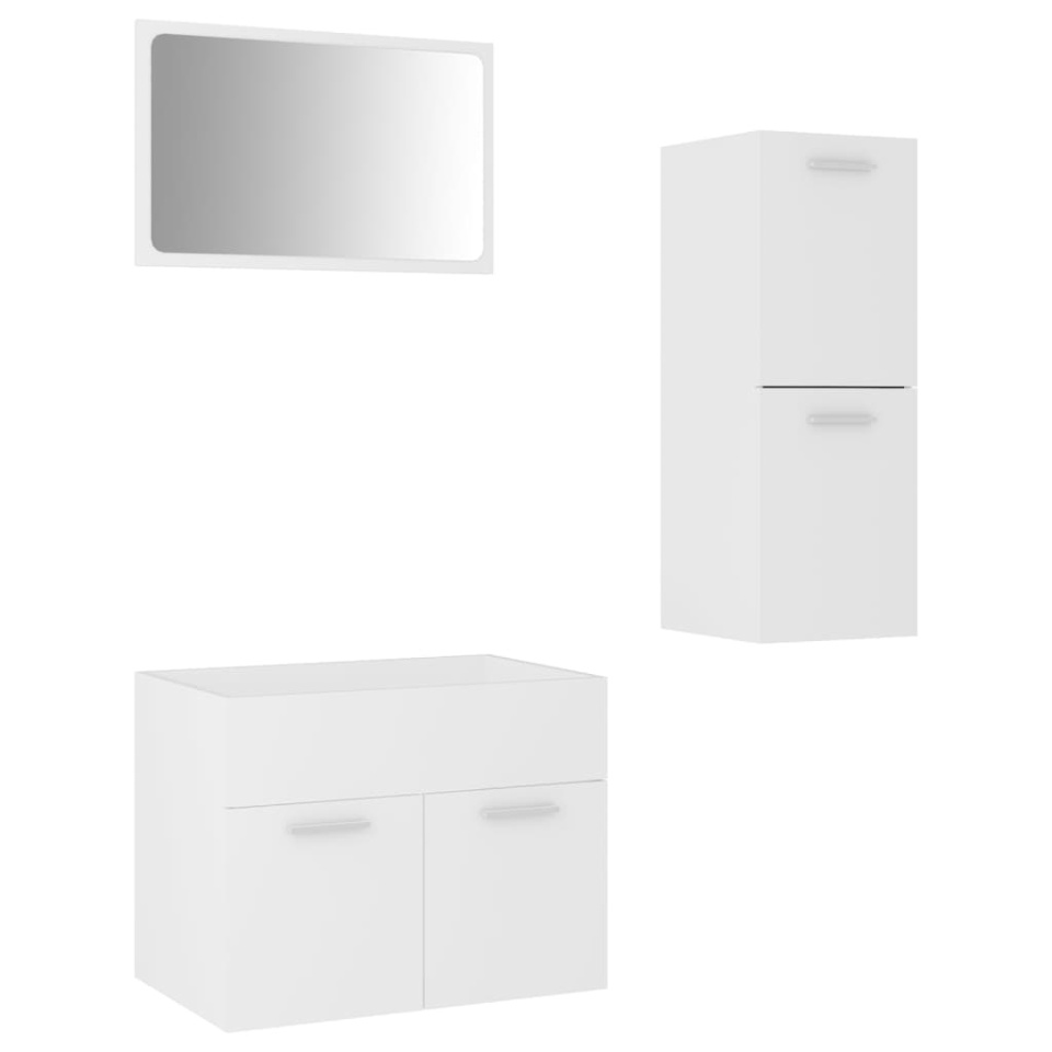Set mobilier de baie, alb, lemn prelucrat - 1 | YEO