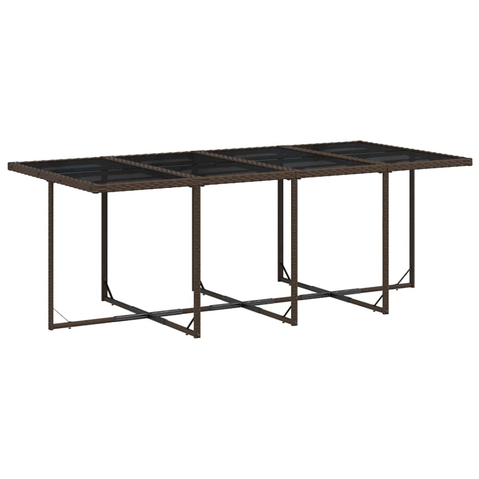 Set mobilier de grădină, 13 piese, maro, cu perne, poliratan - 3 | YEO