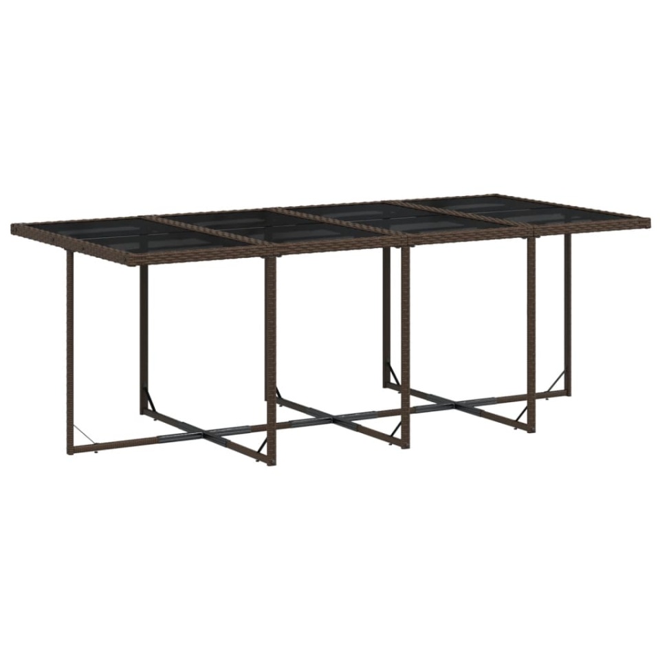 Set mobilier de grădină, 13 piese, maro, cu perne, poliratan - 3 | YEO