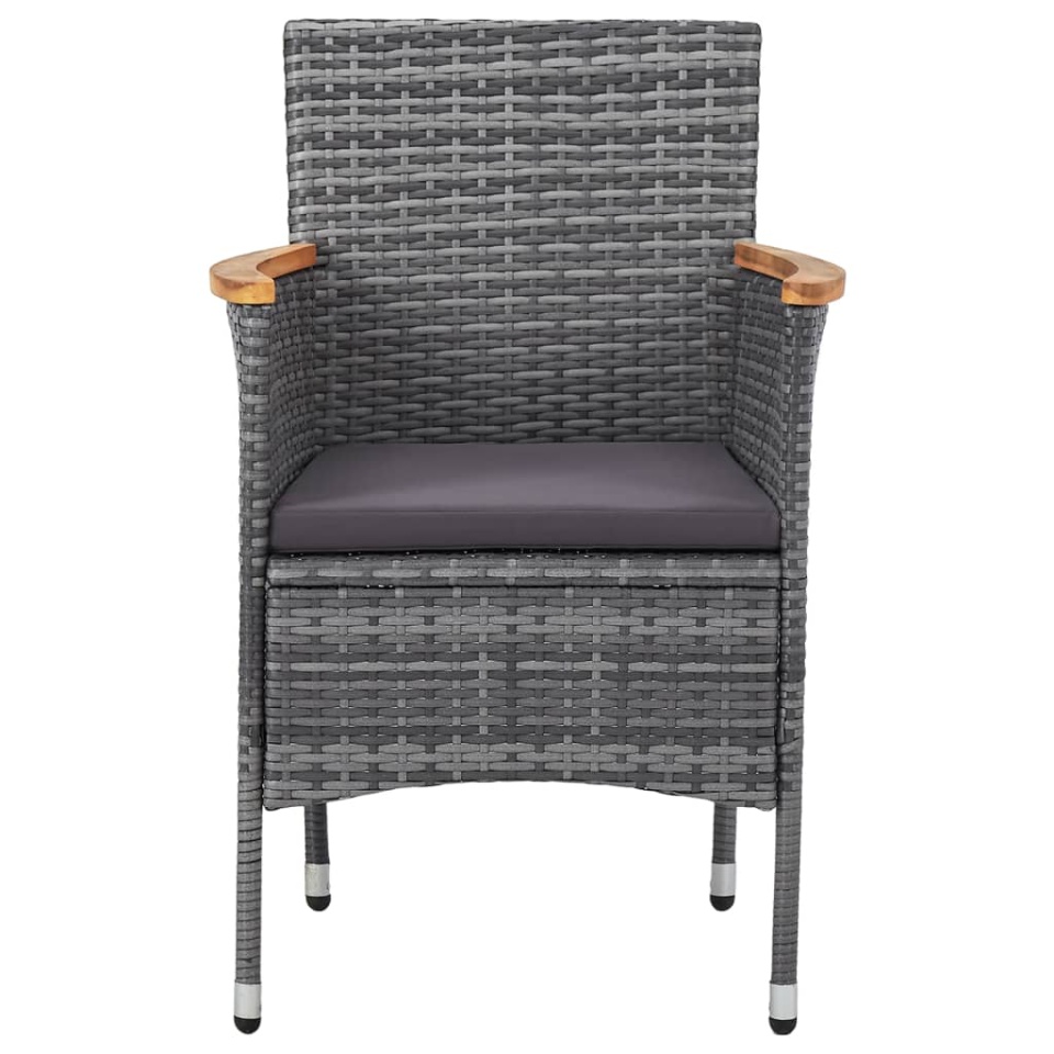 Set mobilier de grădină, 3 piese, gri, poliratan - 3 | YEO