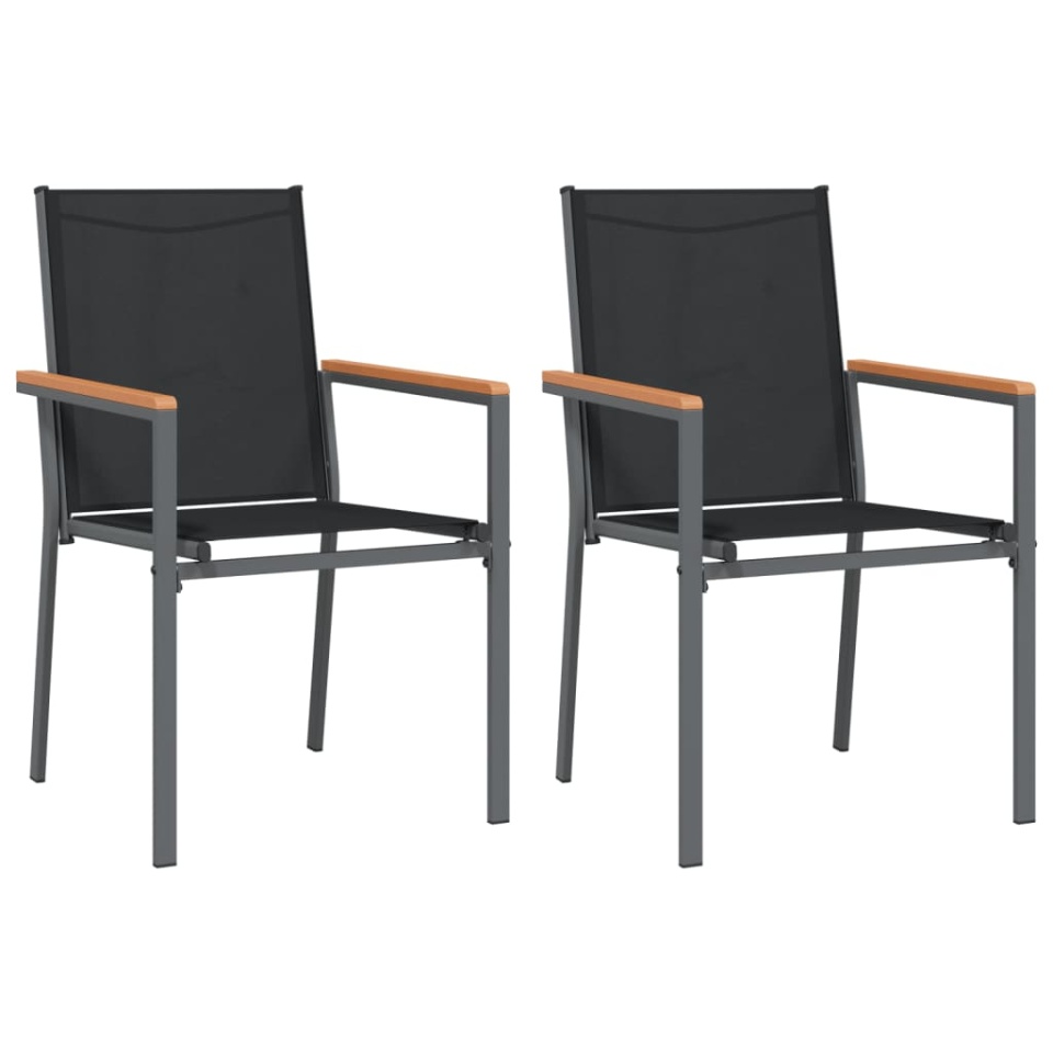 Set mobilier de grădină, 3 piese, negru, textilenă și oțel - 3 | YEO