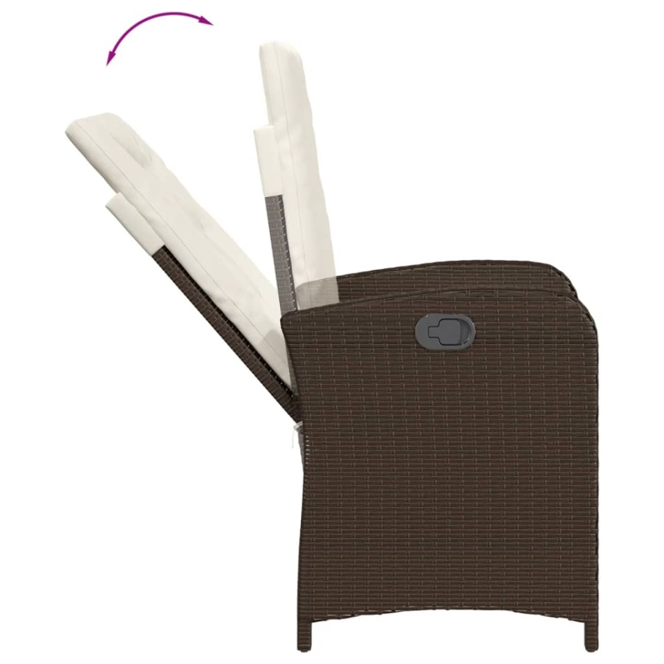 Set mobilier de grădină, 5 piese, cu perne, maro, poliratan - 3 | YEO