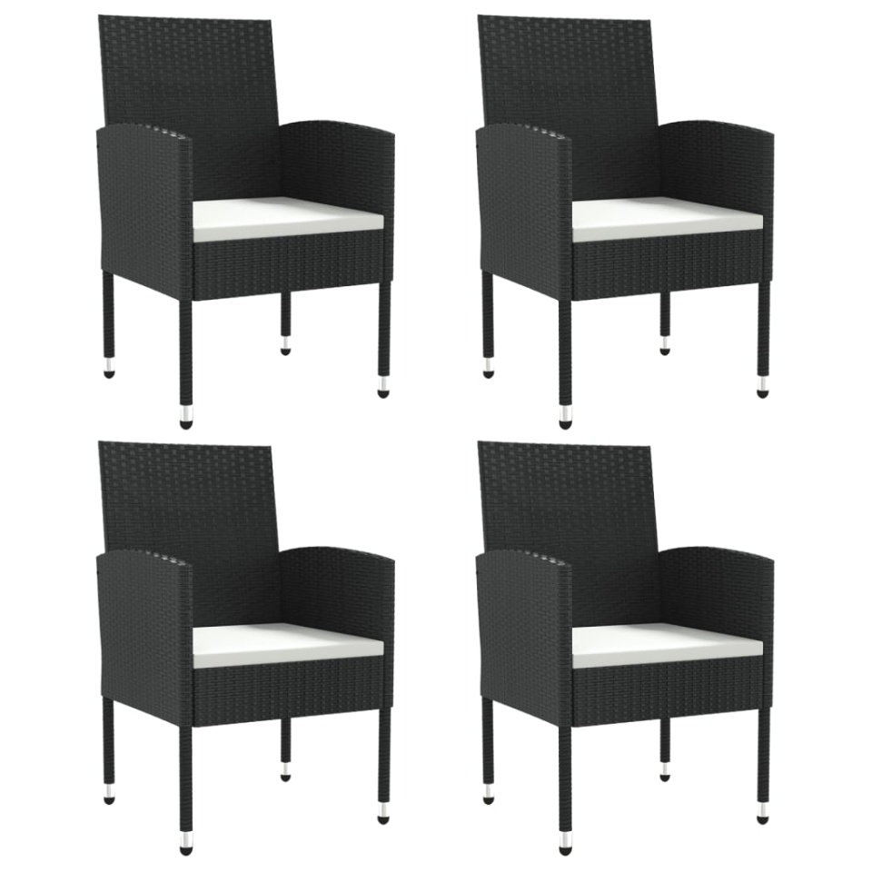Set mobilier de grădină, 5 piese, negru, poliratan și oțel - 2 | YEO