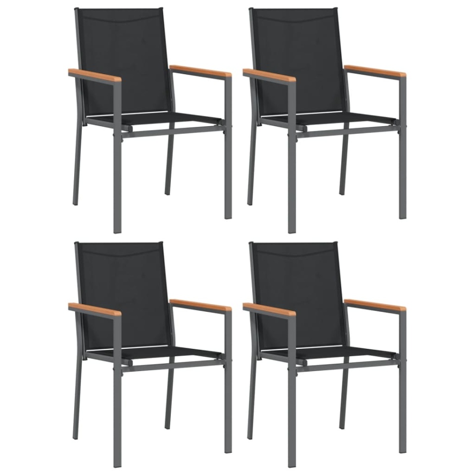 Set mobilier de grădină, 5 piese, negru, textilenă și oțel - 3 | YEO