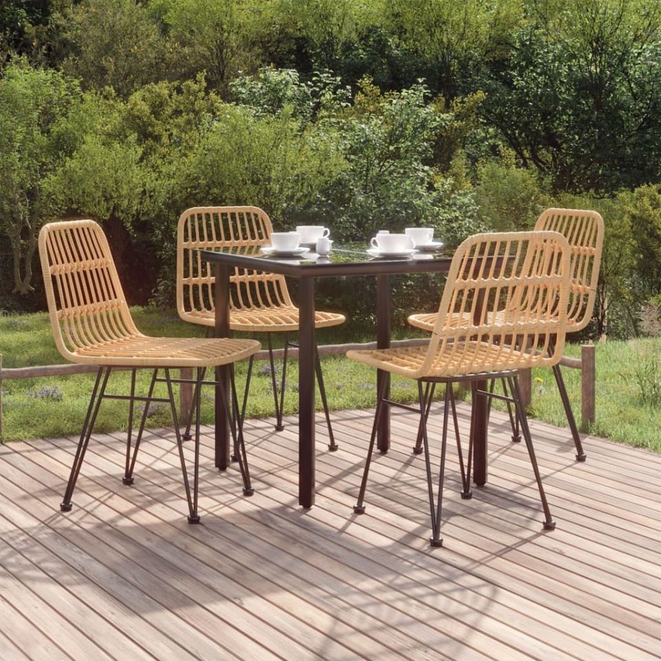 Set mobilier de grădină, 5 piese, poliratan