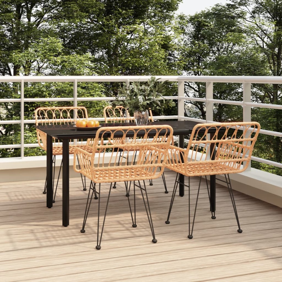 Set mobilier de grădină, 5 piese, poliratan