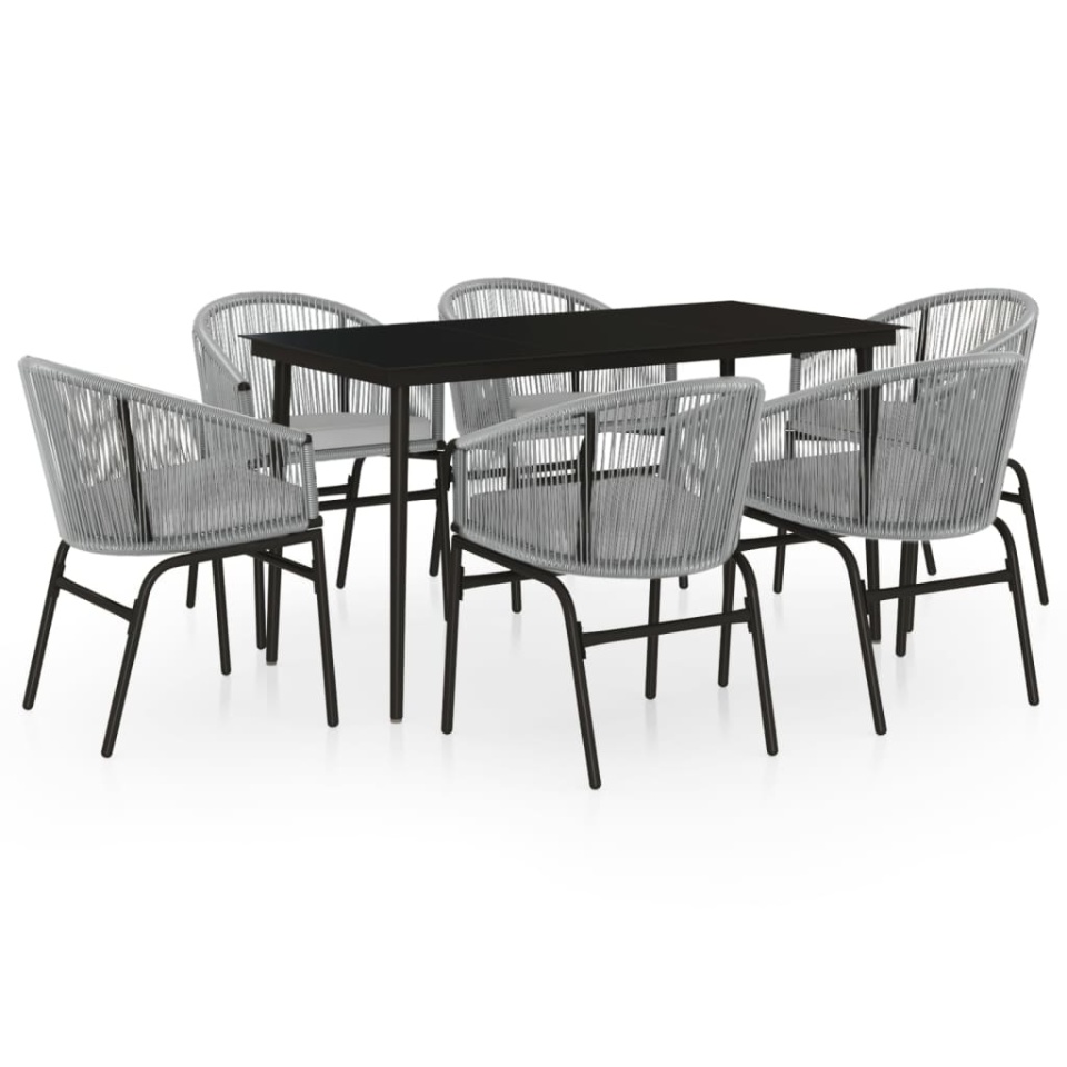Set mobilier de grădină, 7 piese, gri - 1 | YEO