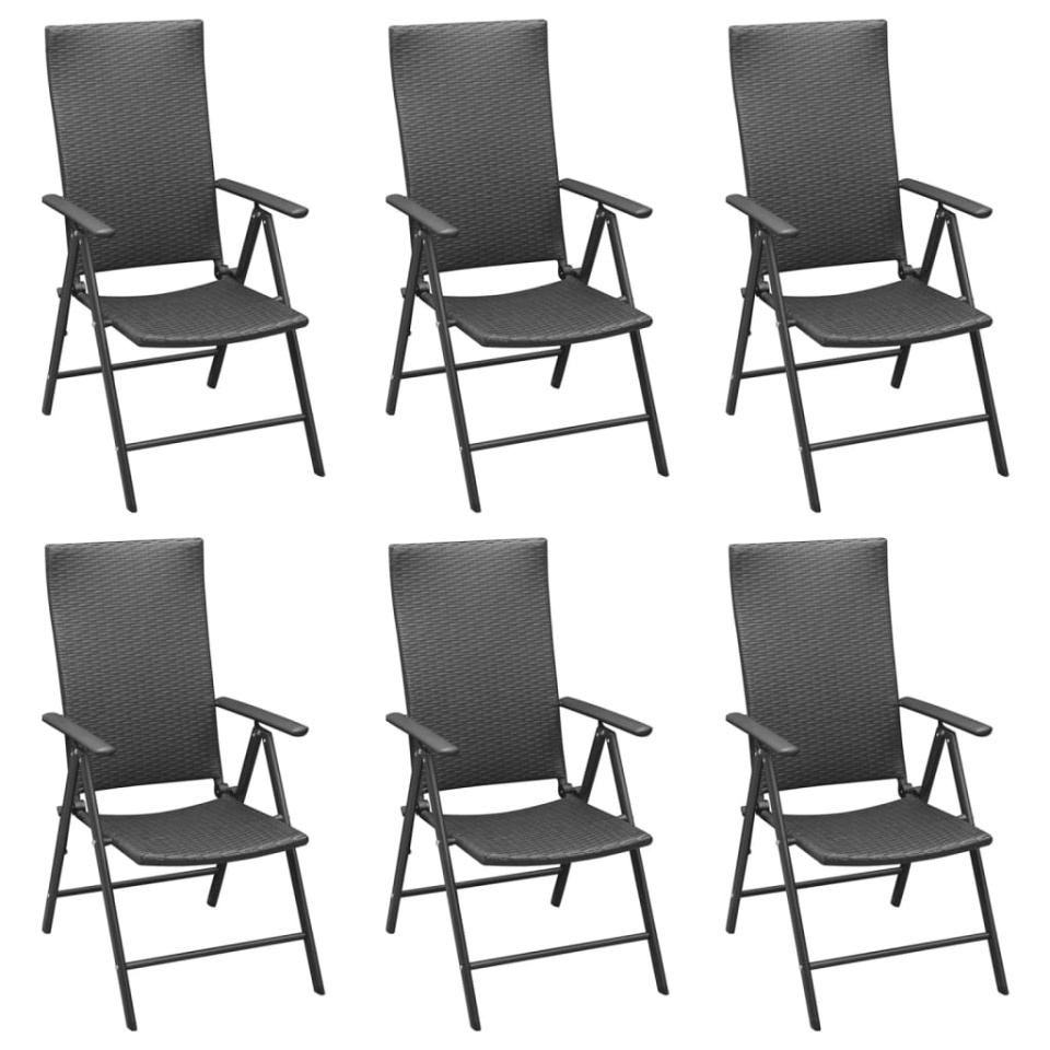 Set mobilier de grădină, 7 piese, negru, poliratan - 3 | YEO