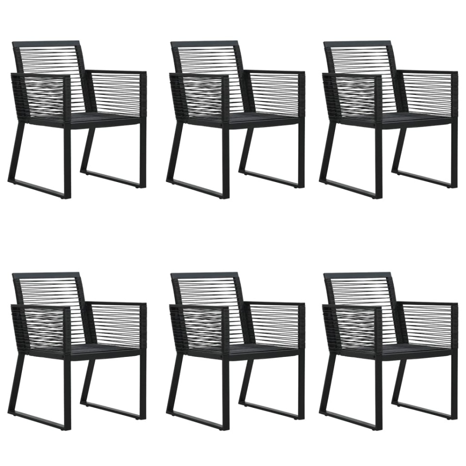 Set mobilier de grădină, 7 piese, negru, ratan PVC - 3 | YEO