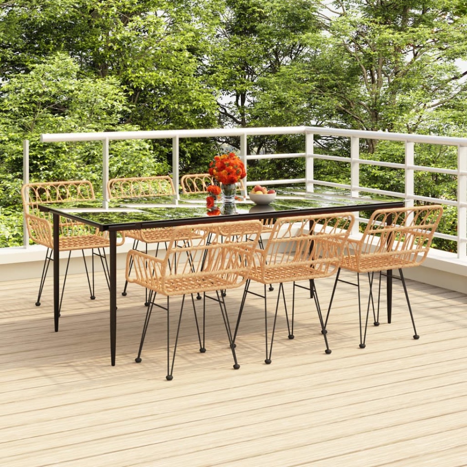 Set mobilier de grădină, 7 piese, poliratan
