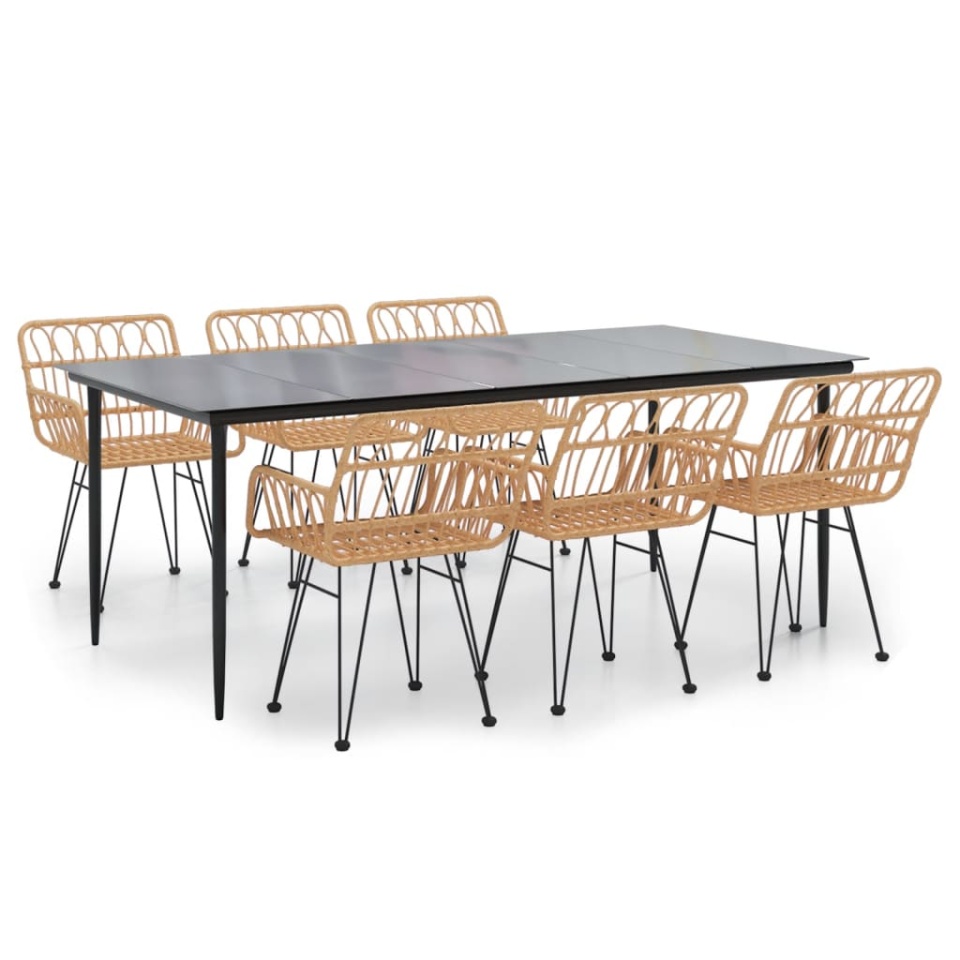 Set mobilier de grădină, 7 piese, poliratan - 1 | YEO