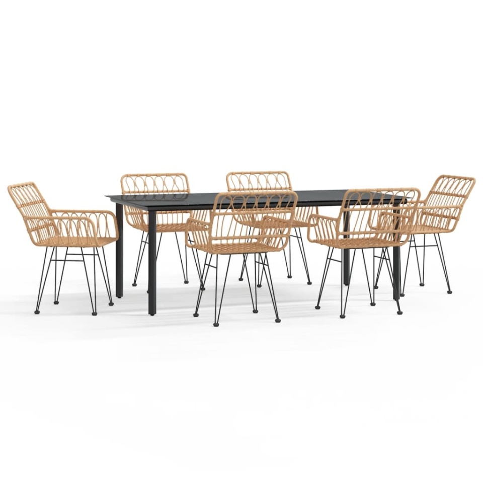 Set mobilier de grădină, 7 piese, poliratan - 1 | YEO