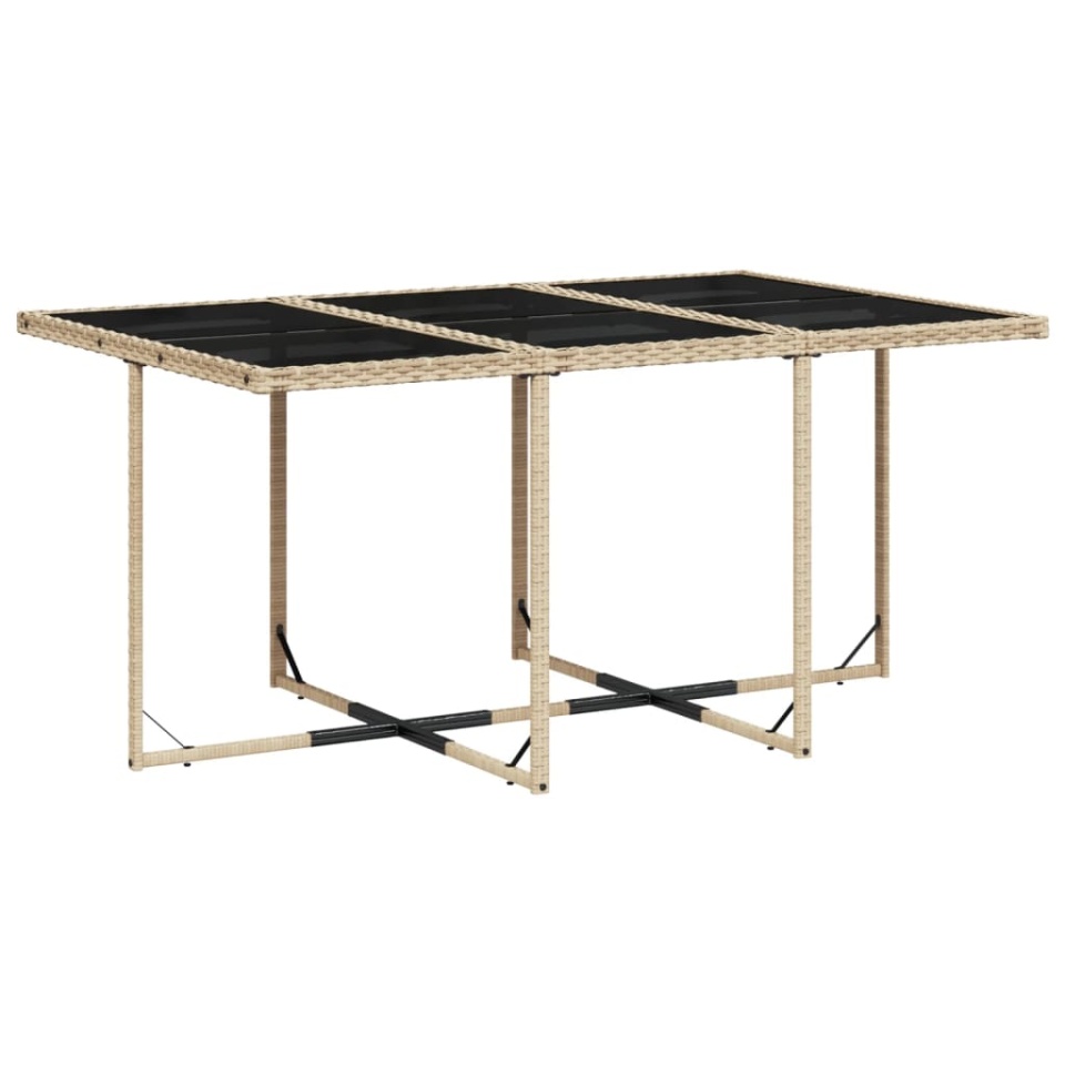 Set mobilier de grădină cu perne, 11 piese, bej, poliratan - 3 | YEO