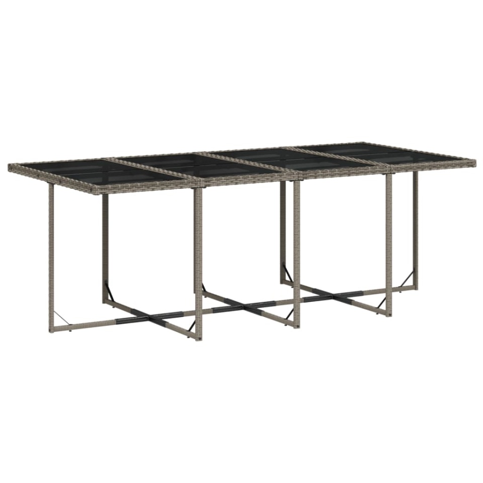 Set mobilier de grădină cu perne, 13 piese, gri, poliratan - 3 | YEO