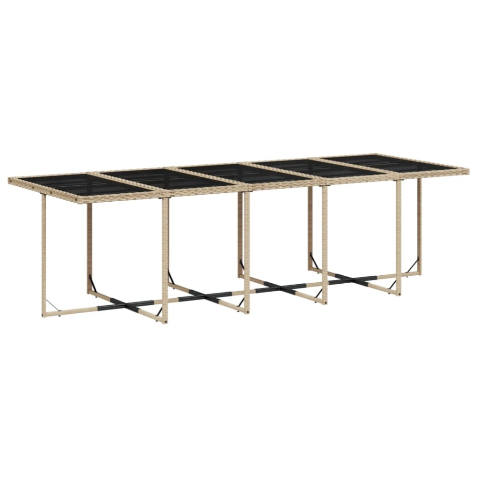 Set mobilier de grădină cu perne, 15 piese, bej, poliratan - 3 | YEO