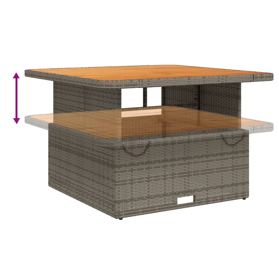 Set mobilier de grădină cu perne, 2 piese, gri, poliratan - 3 | YEO