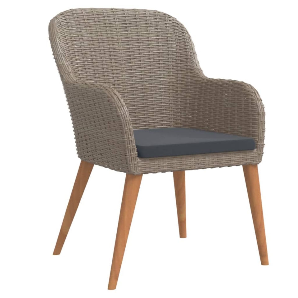 Set mobilier de grădină cu perne, 3 piese, maro - 2 | YEO
